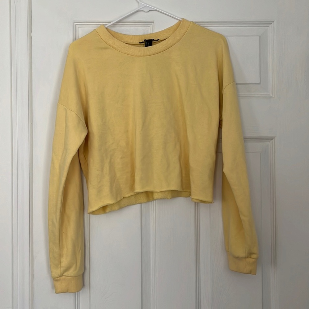 forever 21 yellow cropped sweater (3/$15)